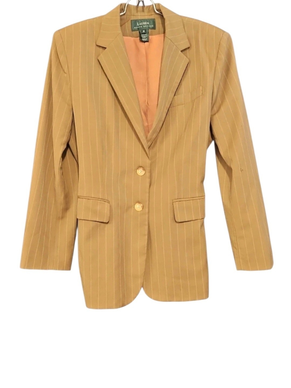 💕Vintage Lauren Ralph Lauren Tan Pinstripe Blazer💕